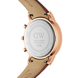Daniel Wellington Iconic Chronograph Blue Dial Brown Leather Strap Watch For Men - DW00100639 Authentic Buy Shop Now