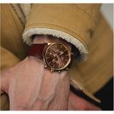 Daniel Wellington Iconic Chronograph St Mawes Brown Dial Brown Leather Strap Watch For Men - DW00100640 Authentic Buy Shop Now