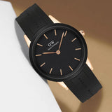 Daniel Wellington Iconic Motion Black Dial Black Rubber Strap Watch For Men - DW00100425