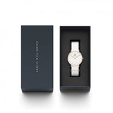 Daniel Wellington Classic Dover White Dial White Nylon Strap Watch For Women - DW00100309 Authentic Buy Shop Now