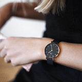 Daniel Wellington Petite Ashfield Black Dial Black Mesh Bracelet Watch Watch For Women - DW00100201 Authentic Buy Shop Now