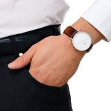 Daniel Wellington Classic St Mawes White Dial Brown Leather Strap Watch For Men - DW00100021 Authentic Buy Shop Now