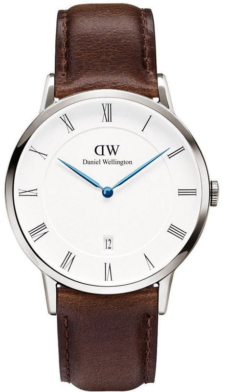 Daniel Wellington Dapper Bristol White Dial Brown Leather Strap Watch For Women - DW00100090 Authentic Buy Shop Now