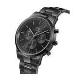 Daniel Wellington Iconic Chronograph Black Dial Black Steel Strap Watch For Men - DW00100642 Authentic Buy Shop Now