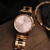 Daniel Wellington Iconic Donna Pink Dial Rose Gold Steel Strap Watch For Women - DW00100331 Authentic Buy Shop Now