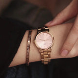 Daniel Wellington Iconic Link Pink Dial Rose Gold Steel Strap Watch For Women - DW00100333 Authentic Buy Shop Now