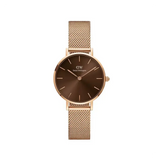 Daniel Wellington Petite Amber Brown Dial Gold Mesh Strap Watch For Women - DW00100476 Authentic Buy Shop Now