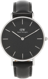Daniel Wellington Petite Sheffield Black Dial Black Leather Strap Watch For Women - DW00100180 Authentic Buy Shop Now