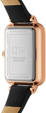 Daniel Wellington Quadro Sheffield Black Dial Black Leather Strap Watch For Women - DW00100435 Authentic Buy Shop Now