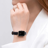 Daniel Wellington Quadro Sheffield Black Dial Black Leather Strap Watch For Women - DW00100435 Authentic Buy Shop Now