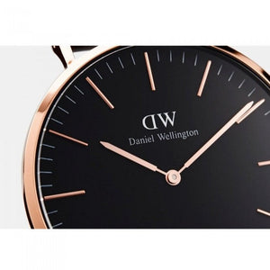 Daniel Wellington Bristol Black Dial Brown Leather Strap Watch For Men - DW00100125 Authentic Buy Shop Now