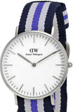 Daniel Wellington Classic Trinity White Dial Three Tone Nylon Strap Watch For Women - 0609DW Authentic Buy Shop Now