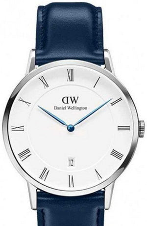 Daniel Wellington Classic Sheffield White Dial Navy Blue Leather Strap Watch For Women - DW00100194 Authentic Buy Shop Now