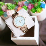 Michael Kors Darci Analog Mother of Pearl Green Dial Gold Steel Strap Watch For Women - MK3498 Authentic Buy Shop Now