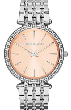 Michael Kors Darci Orange Dial Silver Stainless Steel Strap Watch for Women - MK3218 Authentic Buy Shop Now