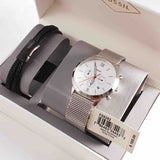 Fossil Neutra Chronograph White Dial Silver Mesh Bracelet Watch for Men - FS5382 Authentic Buy Shop Now