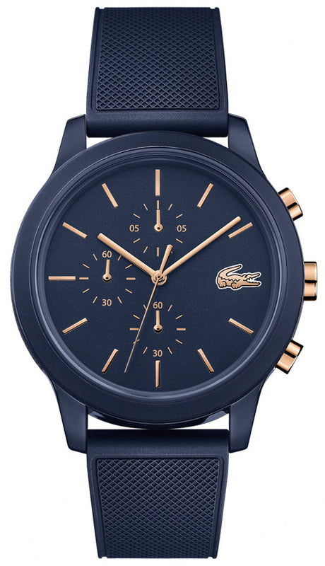 Lacoste 12.12 Blue Dial Blue Silicon Strap Watch for Men - 2011013 Authentic Buy Shop Now