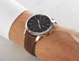 Fossil Townsman Chronograph Black Dial Brown Leather Strap Watch for Men - FS5280 Authentic Buy Shop Now
