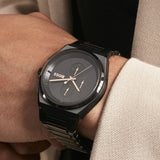 Hugo Boss Steer Analog Black Dial Black Steel Strap Watch For Men - 1514068 Authentic Buy Shop Now