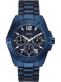 Guess Flagship Chronograph Blue Dial Blue Steel Strap Watch for Men - W0601G2 Authentic Buy Shop Now