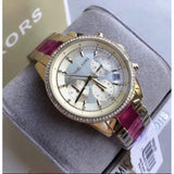 Michael Kors Ritz Chronograph Gold Dial Two Tone Steel Strap Watch For Women - MK6517 Authentic Buy Shop Now