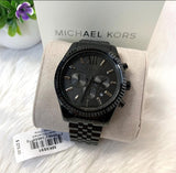 Michael Kors Lexington Chronograph Black Dial Black Steel Strap Watch For Men - MK8591 Authentic Buy Shop Now