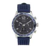 Guess Fleet Chronograph Black Dial Blue Rubber Strap Watch for Men - W0971G2 Authentic Buy Shop Now