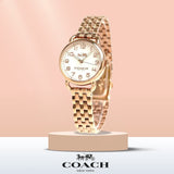 Coach Delancey White Dial Rose Gold Steel Strap Watch for Women - 14502242 Authentic Buy Shop Now