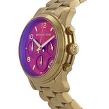 Michael Kors Runway Iridescent Pink Dial Gold Steel Strap Watch for Women - MK5939 Authentic Buy Shop Now