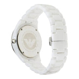Emporio Armani Ceramica Chronograph White Dial White Ceramic Strap Watch For Women - AR1456 Authentic Buy Shop Now