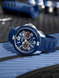 Guess Trade Blue Dial Blue Silicone Strap Watch for Men - W0967G2 Authentic Buy Shop Now