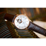 Tissot Tradition Powermatic 80 Open Heart Silver Dial Brown Leather Strap Watch For Men - T063.907.36.038.00 Authentic Buy Shop Now
