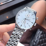 Emporio Armani Chonograph SIlver Dial Silver Steel Strap Watch For Men - AR1933 Authentic Buy Shop Now