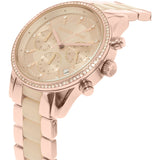 Michael Kors Ritz Chronograph Rose Gold Dial Two Tone Steel Strap Watch for Women - MK6307 Authentic Buy Shop Now
