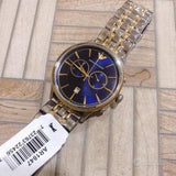 Emporio Armani Classic Blue Dial Two Tone Steel Strap Watch For Men - AR1847 Authentic Buy Shop Now