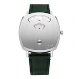 Gucci Grip Quartz Silver Dial Green Leather Strap Unisex Watch - YA157406 Authentic Buy Shop Now