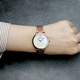 Emporio Armani Modern Mother of Pearl White Dial Rose Gold Steel Strap Watch for Women - AR11158 Authentic Buy Shop Now