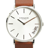 Coach Perry White Dial Brown Leather Strap Watch for Women - 14503154 Authentic Buy Shop Now