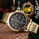 Hugo Boss Navigator Black Dial Gold Steel Strap Watch for Men - 1513531 Authentic Buy Shop Now
