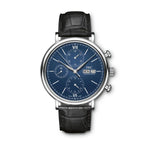 IWC Portofino Chronograph Blue Dial Black Leather Strap Watch for Men - IW391023 Authentic Buy Shop Now