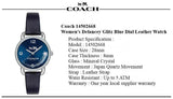 Coach Delancey Navy Blue Dial Blue Leather Strap Watch for Women - 14502668 Authentic Buy Shop Now