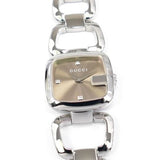 Gucci G Gucci Brown Dial Silver Steel Strap Watch For Women - YA125503 Authentic Buy Shop Now