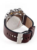 Diesel BAMF Chronograph Beige Dial Brown Leather Strap Watch For Men - DZ7343 Authentic Buy Shop Now