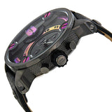 Diesel Badass Chronograph Anthracite Dial Black Leather Strap Watch For Men - DZ7270 Authentic Buy Shop Now
