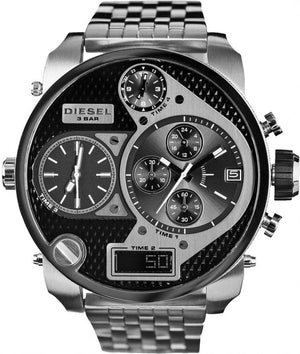 Diesel Mr Daddy 1.0 Black Dial Stainless Steel Stainless Watch For Men - DZ7221 Authentic Buy Shop Now