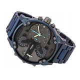 Diesel Daddy 2.0 Chronograph Grey Dial Blue Steel Strap Watch For Men - DZ7414 Authentic Buy Shop Now