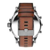 Diesel Mr. Daddy 2.0 Chronograph Silver Dial Brown Leather Strap Watch For Men - DZ7394 Authentic Buy Shop Now