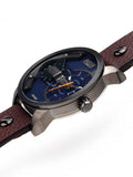 Diesel Mini Daddy Analog Blue Dial Brown Leather Strap Watch For Men - DZ7339 Authentic Buy Shop Now