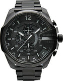 Diesel Mega Chief Chronograph Black Dial Black Steel Strap Watch For Men - DZ4283 Authentic Buy Shop Now