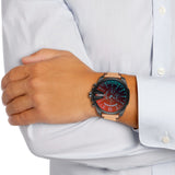 Diesel Mega Chief Chronograph Black Dial Brown Leather Strap Watch For Men - DZ4476 Authentic Buy Shop Now